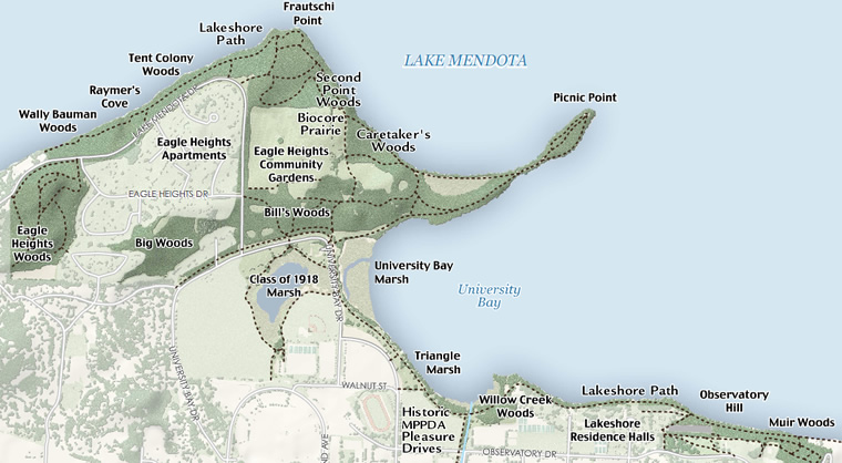 map of the Preserve with clickable hotspots for more information